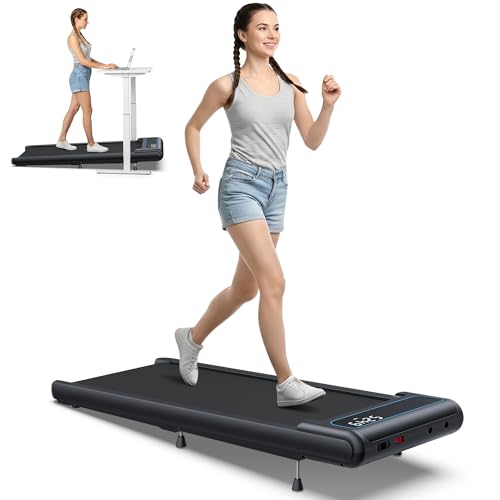 10% Incline Under Desk Walking Pad, 2.5HP Low Noise Treadmill for Home Office Apartment, 3 in 1 Lightweight Running Machine for Small Space, Works with Apps & Mute Remote Control, No Installation