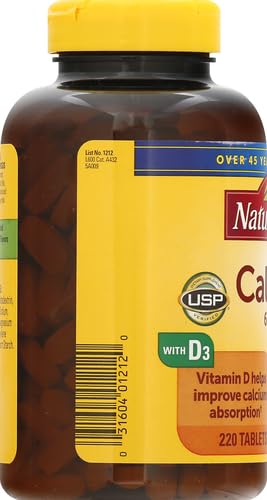 Nature Made Calcium 600 mg with Vitamin D3, Dietary Supplement for Bone Support, 220 Tablets (pack of 1)