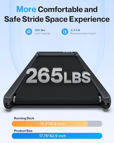 10% Incline Under Desk Walking Pad, 2.5HP Low Noise Treadmill for Home Office Apartment, 3 in 1 Lightweight Running Machine for Small Space, Works with Apps & Mute Remote Control, No Installation