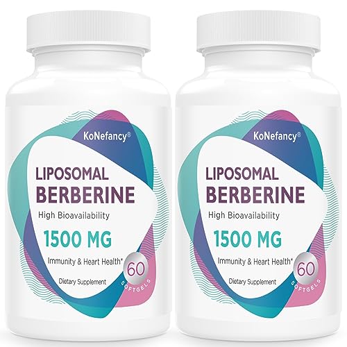 Liposomal Berberine Supplement 1500mg - Third Party Tested, High Bioavailability Berberine HCL Capsules for Women and Men, AMPK Activator for Cardiovascular Health, Sugar-Free, Non-GMO,120 Softgels