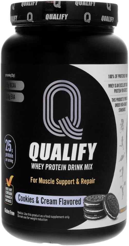 Cookies and Cream Whey Protein Powder. Post Workout Recovery Drink, Gluten & Sugar Free Highly Kosher, 25g Protein. Essential Amino Acids - 5.5g BCAA, 2.7g Leucine, 1.4g Isoleucine, 1.4g Valine 26.4oz