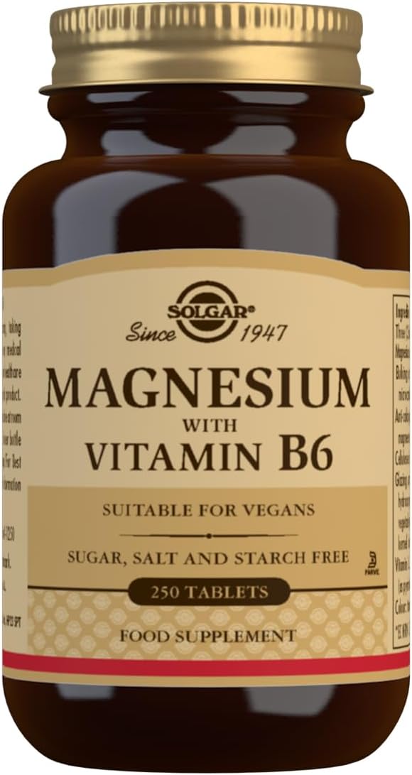 Solgar Magnesium with Vitamin B6, 250 Tablets - Promote Healthy Bone Mineralization, Support Nerve & Muscle Function, Energy Metabolism - Non-GMO, Vegan, Gluten Free, Dairy Free, Kosher - 83 Servings