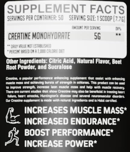 GMU SPORT Creatine Monohydrate Powder – Fruit Punch | 50 Servings | 5g Micronized Creatine per Scoop | Strength, Recovery & Muscle Builder | Delicious Drink Mix for Men & Women