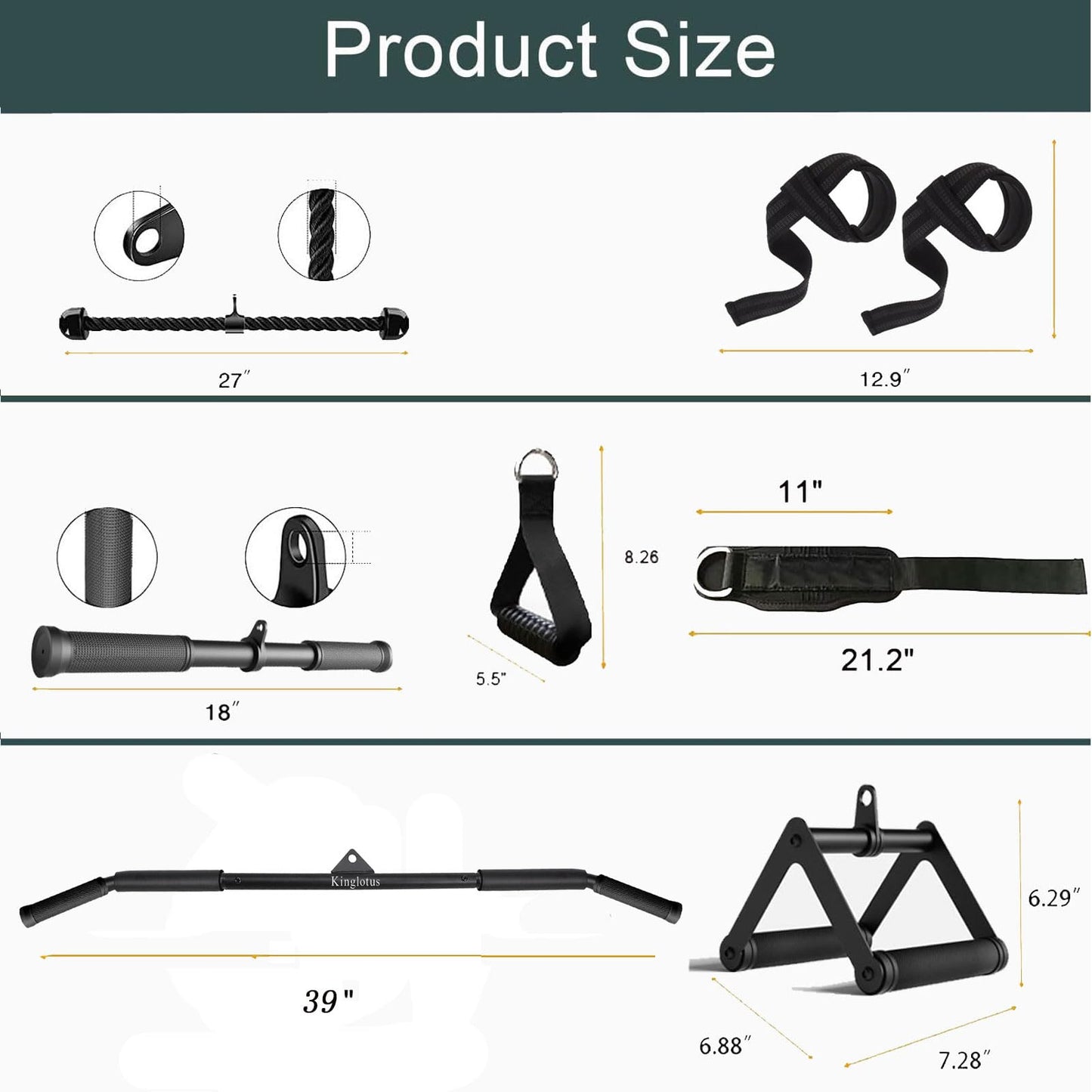 Cable Machine for Home Gym, Triceps Press Down Cable Machine attachments, LAT Pull Down attachments, Triceps Pull Down attachments, Fitness Equipment Cable Accessories.