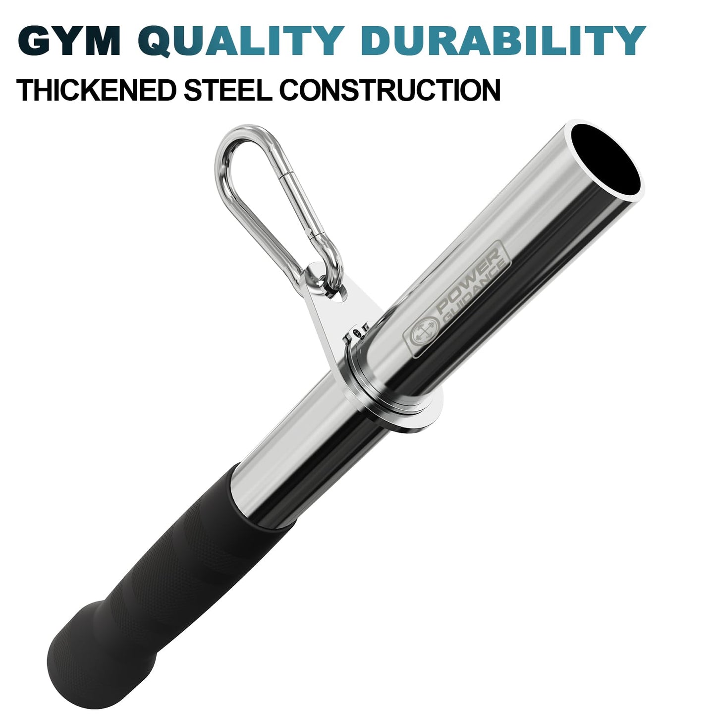 POWER GUIDANCE Cable Machine Attachment, LAT Pulldown Attachments, Cable Attachments for Gym, Home Gym Accessories (2.0 V Handle + Rotating Bar + V-Shaped Bar)