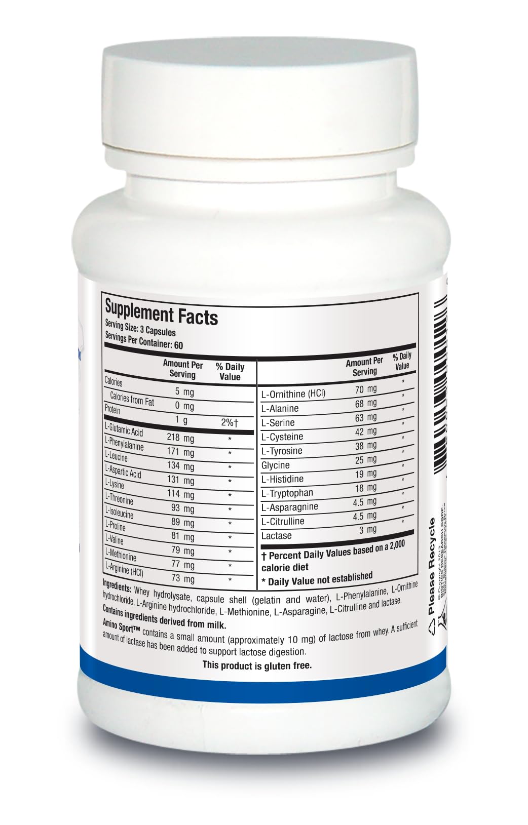 Biotics Research Amino Sport Broad Spectrum Amino Acids, Essential Amino Acids, BCAAs, Sports Recovery, Support Lean Muscle Mass 180 Capsules
