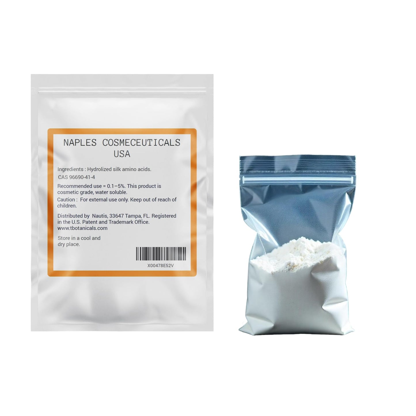 Hydrolyzed Silk Amino Acid Powder Cosmetic Grade for Hair Skin Nails Moisture Retention 100% Pure Use in Formulations or Add to Your Favorite Products (2 oz)