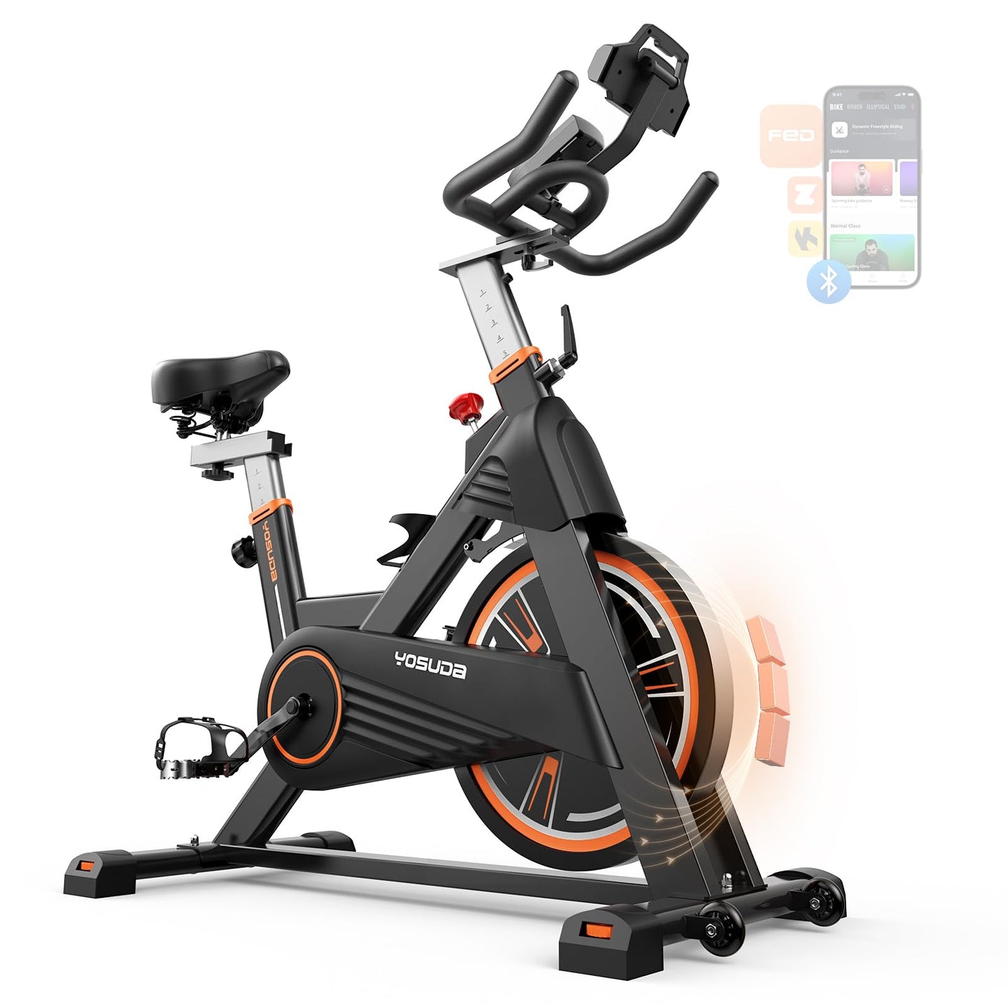 YOSUDA PRO Magnetic Exercise Bike 350 lbs Weight Capacity - Indoor Cycling Bike Stationary with Comfortable Seat Cushion, Silent Belt Drive