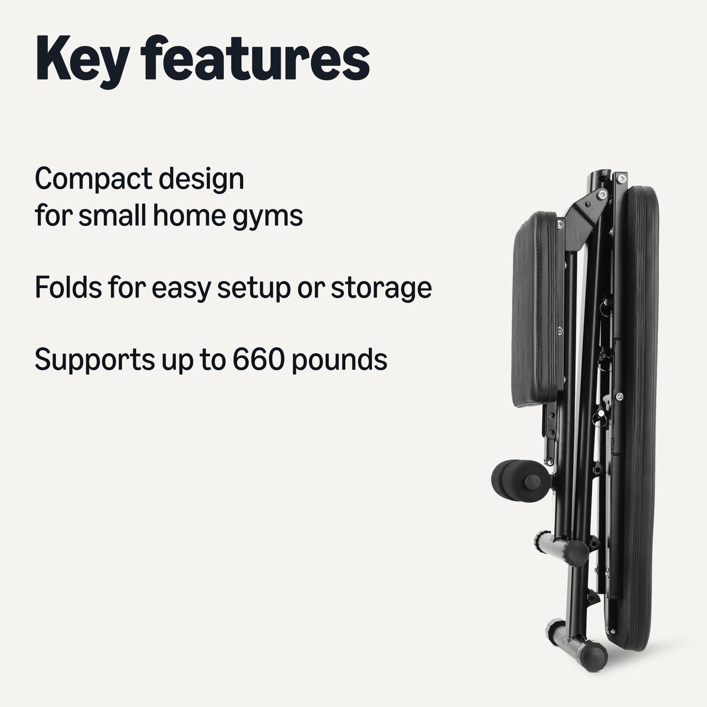 Amazon Basics Adjustable Workout Weight Bench Press, Foldable for Home Gym, Black
