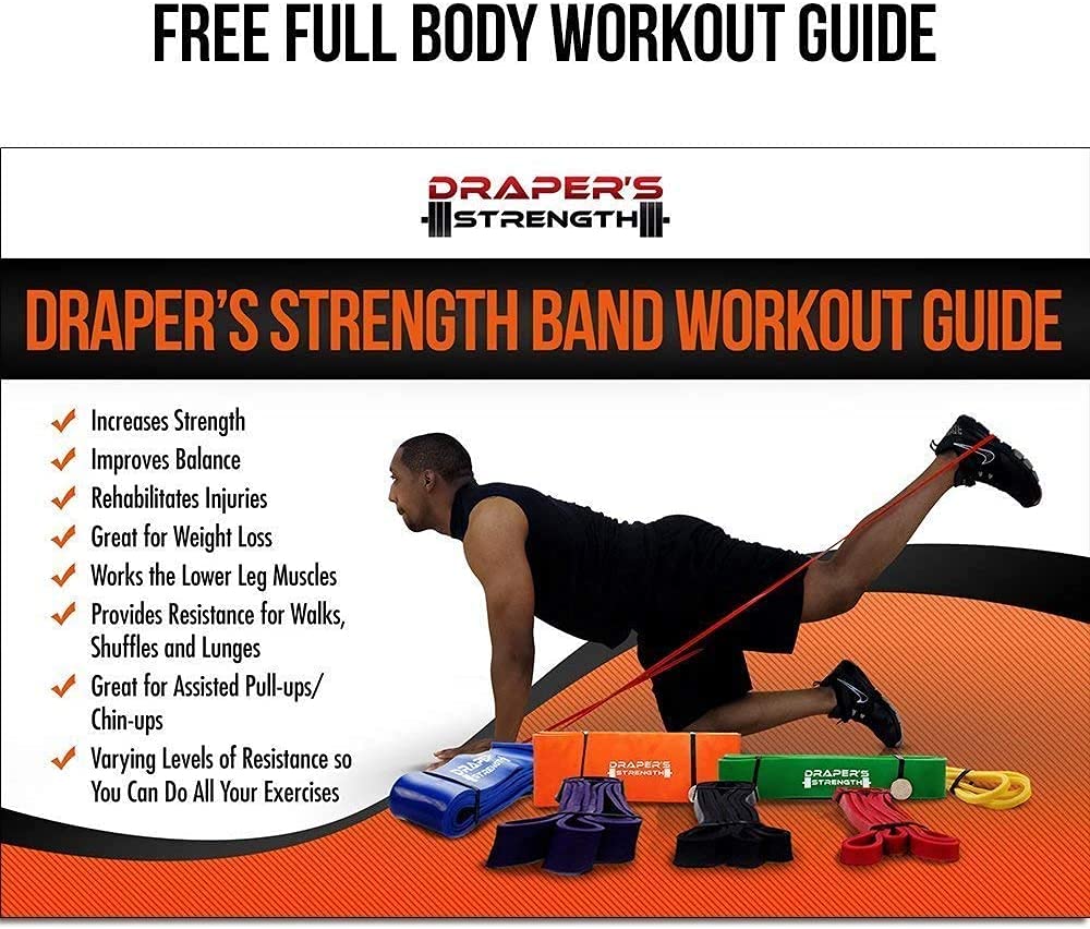 DRAPER'S STRENGTH Heavy Duty Resistance Stretch Loop Bands for Powerlifting Workout Exercise and Assisted Pull Ups 04. Purple