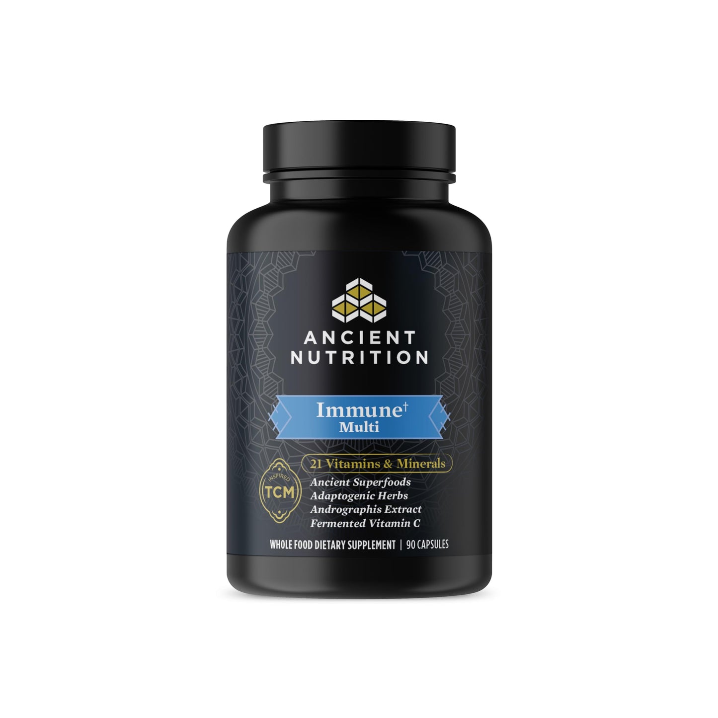 Ancient Nutrition Multivitamin for Immune Support, Immune, 21 Vitamins and Minerals with Vitamin D & C, Turmeric, Supports Immunity, Stress Relief and Heart Health, Keto Friendly, 90 Capsules