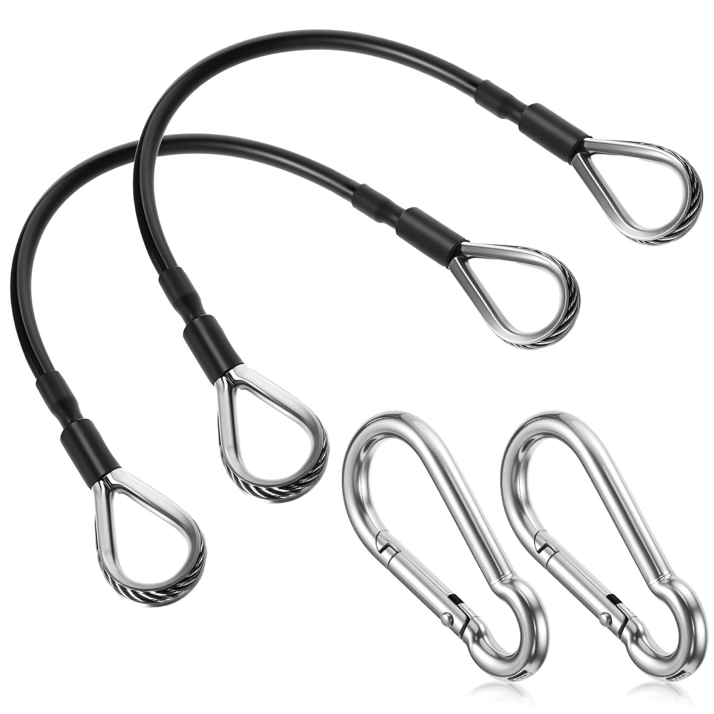 YBEATY 2 Pcs Gym Cable Extension Attachments Compatible with Home Accessories Fitness Replacement Gym Cable Machine Extension for LAT/Tricep Pull Down Leg Extensions Machine