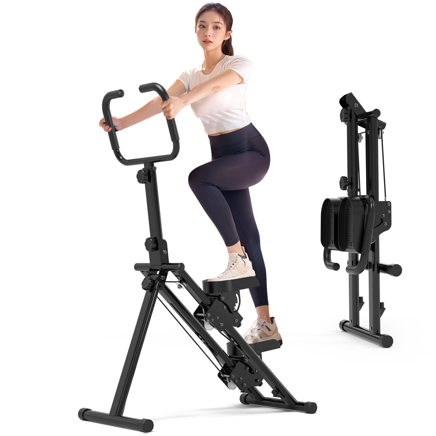 Leikefitness Stair Stepper for Home Gym,Vertical Climber Machine for Full-Body Workout,Foldable Cardio Stepper with Adjustable Handle and Treads for Women & Men