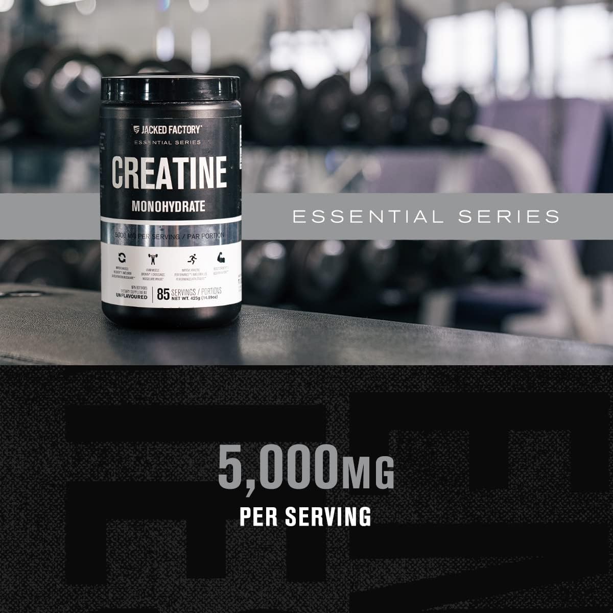 Jacked Factory X John Wick - Wick Mode Pre Workout Powder (Last Tropical Sunrise, 40 Servings) & Creatine Monohydrate Powder (Unflavored, 85 Servings)