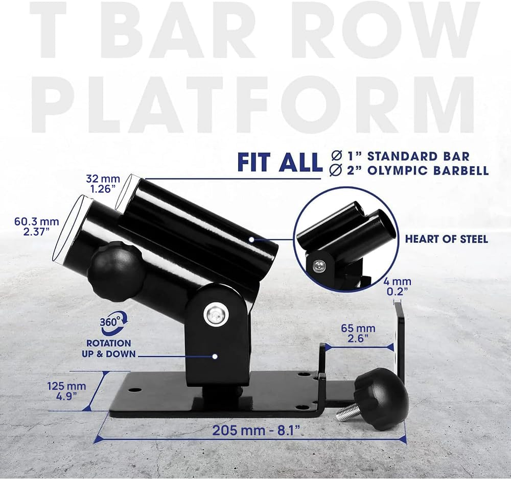 Yes4All Landmine Attachment for Barbell, Adjustable T Bar Row Attachment, Heavy Duty 360-Degree Swivel (Black)