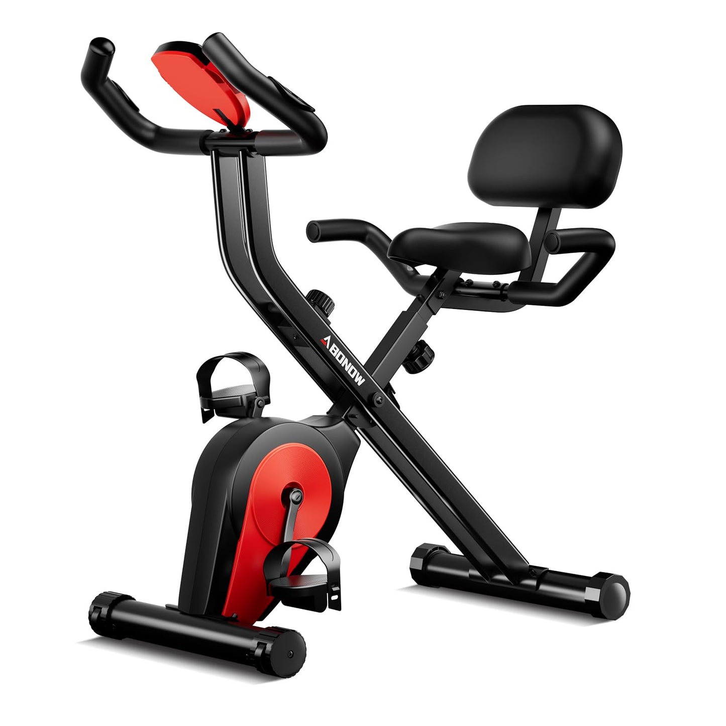 Foldable Exercise Bike, Low Noise Stationary Bikes for Home, Compact Indoor Cycling Bike with Adjustable Magnetic Resistance, 330lbs Capacity 6.6lbs Flywheel Workout Bike - Black