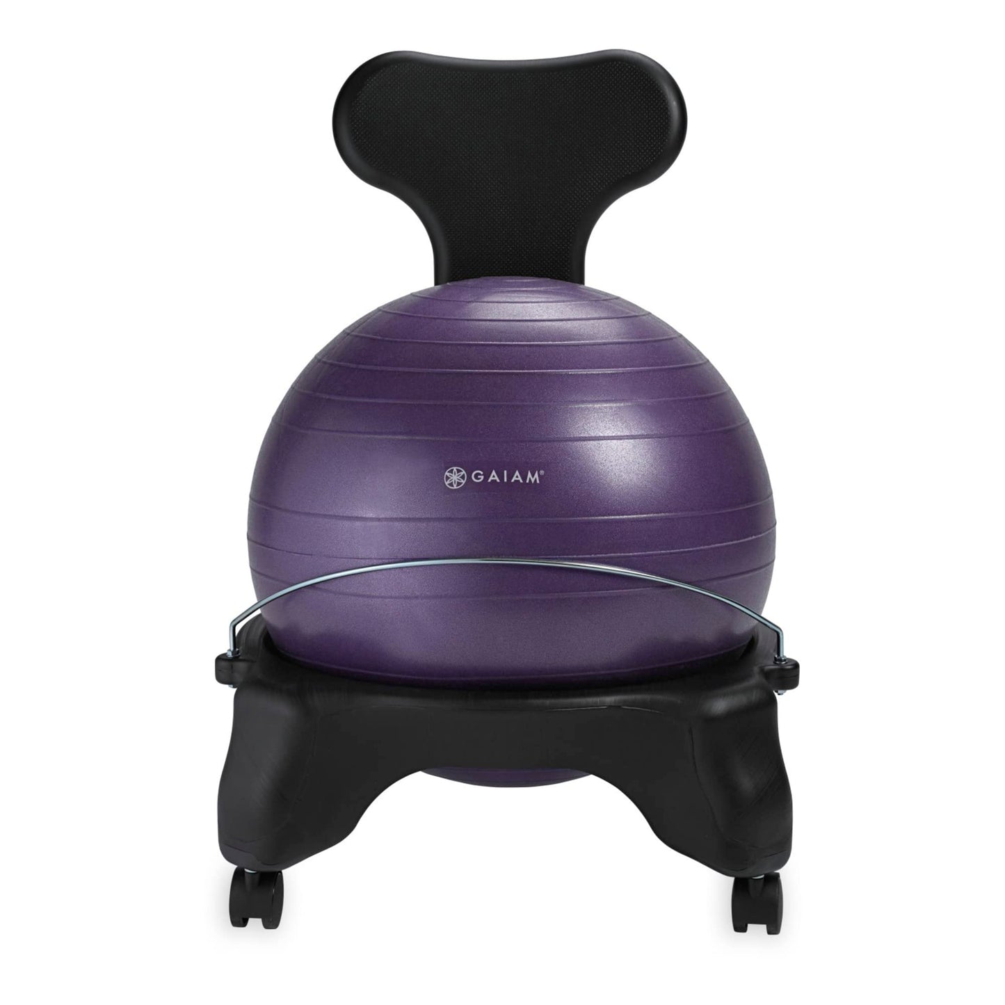 Gaiam Classic Balance Ball Chair – Ergonomic Stability Chair for Desk & Office | Yoga Ball Seat with Base, Air Pump, & Exercise Guide | Improves Posture & Core Strength (300 lb Capacity)