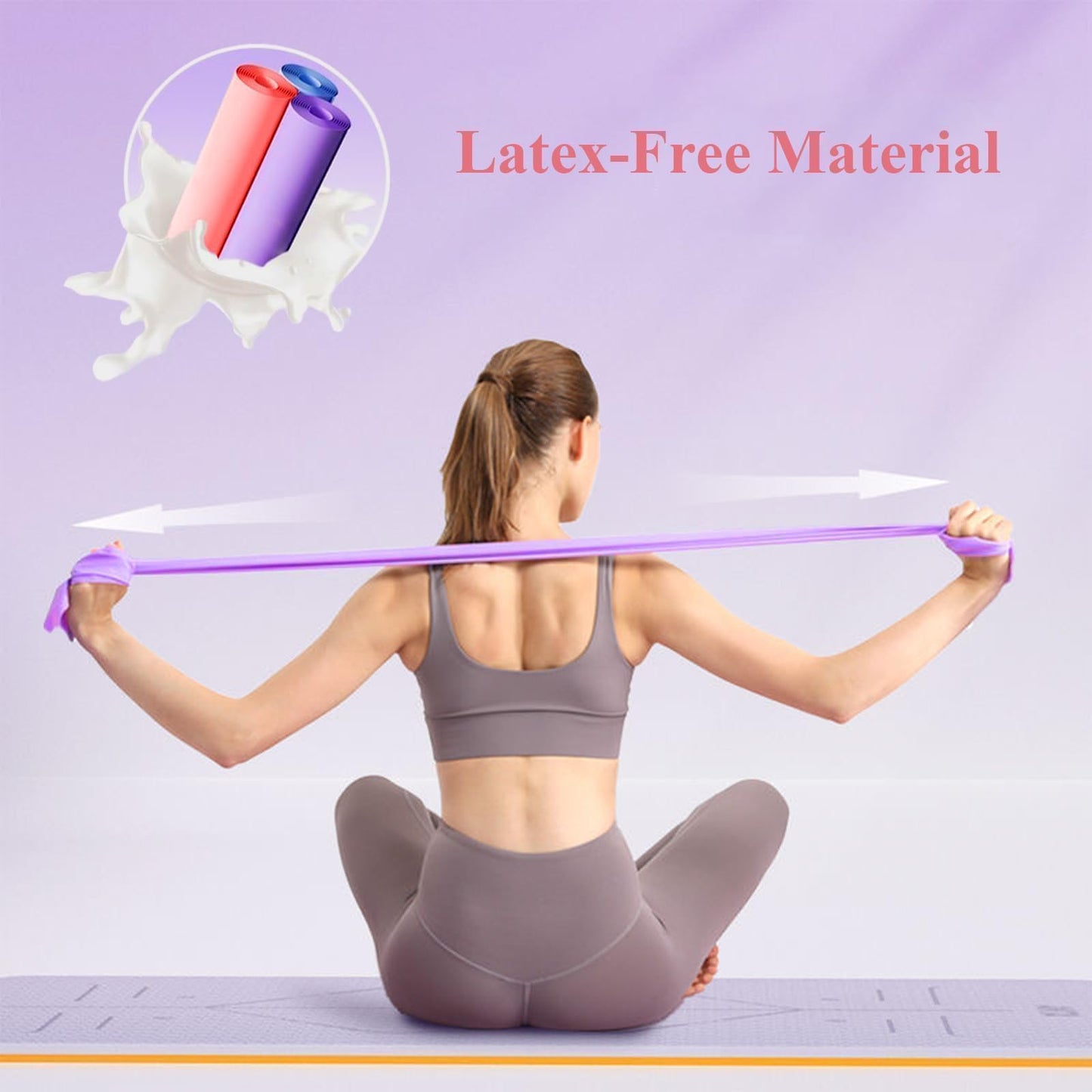 Resistance Bands for Women & Men, Strength Training, Yoga & Home Workouts, Elastic Exercise Bands (Purple)