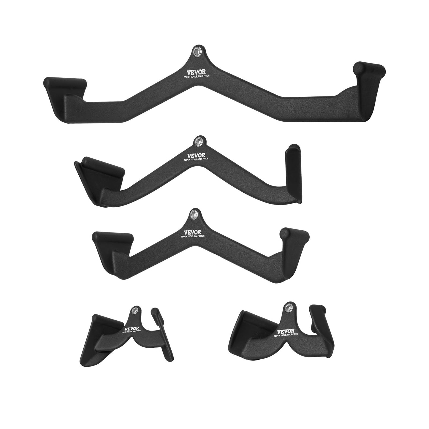VEVOR LAT Pulldown Attachments, Cable Machine Rowing T-bar V-bar 5 Set, Tricep Pull Down Bar, Back Strength Training Rubber Coated Handle Grip, Bicep Curl Tricep LAT Pulldown Bar for Home Gym Fitness