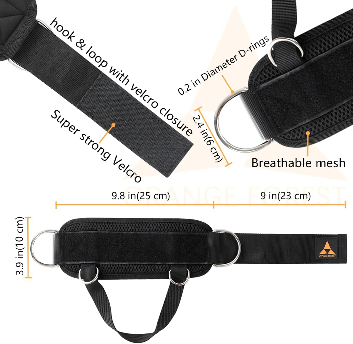 Ankle Strap for Cable Machine (Pair) Adjustable Comfort fit Neoprene and Reinforce 4 D-Rings, Upgraded Ankle Strap Gym Cable Attachment for Glute Kickbacks & Lower Body Exercises fit Women & Men