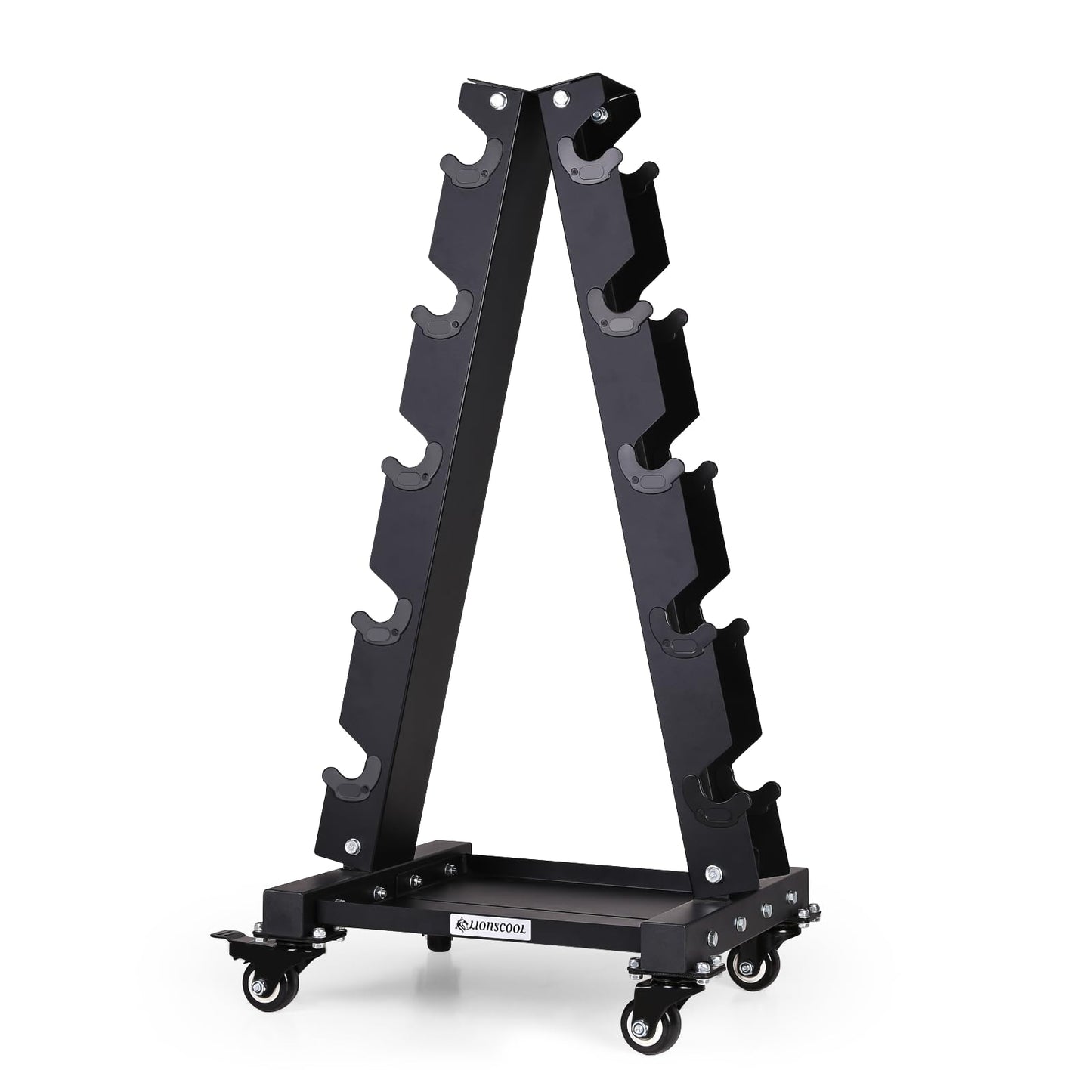 LIONSCOOL Premium Steel Dumbbell Rack Only, with Side Racks Not Fit for Neoprene/Vinyl Coated Dumbbells (Large, 700 LBS)