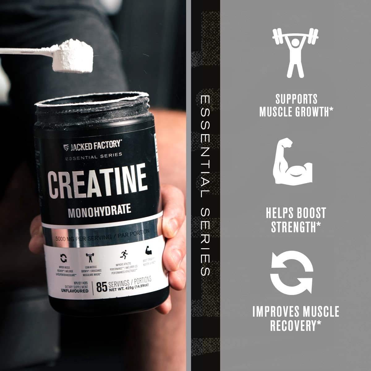 Jacked Factory X John Wick - Wick Mode Pre Workout Powder (Last Tropical Sunrise, 40 Servings) & Creatine Monohydrate Powder (Unflavored, 85 Servings)