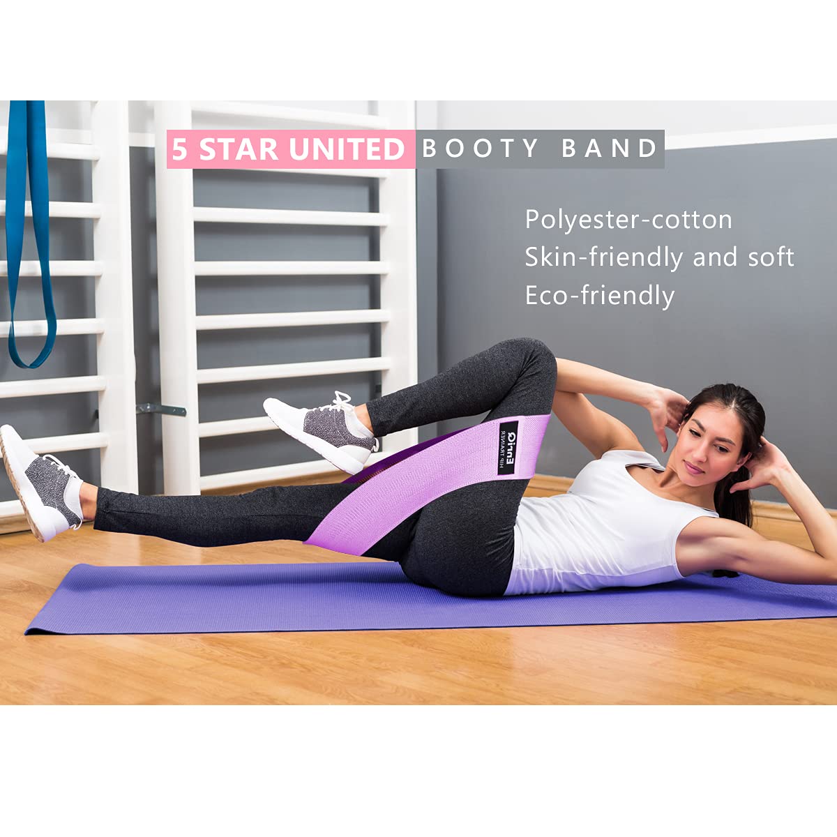 EnriQ Booty Bands Fabric Resistance Bands for Legs and Butt Cloth Hip Bands Workout Exercise Bands 3 Set Women Men Stretch Exercise Loops Thick Wide Non Slip Bootie Band