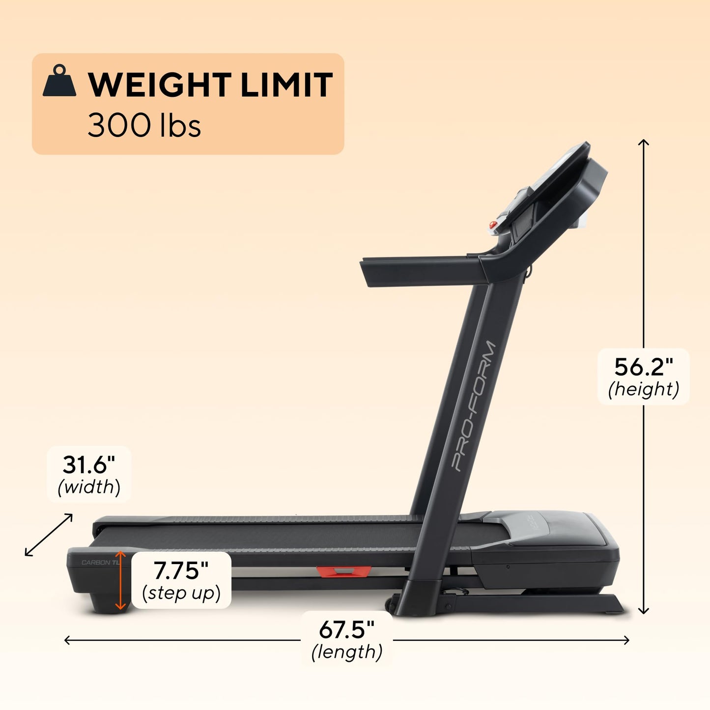 Proform Carbon Treadmills: Treadmills for Walking and Running with Built-in Fan and SpaceSaver Design