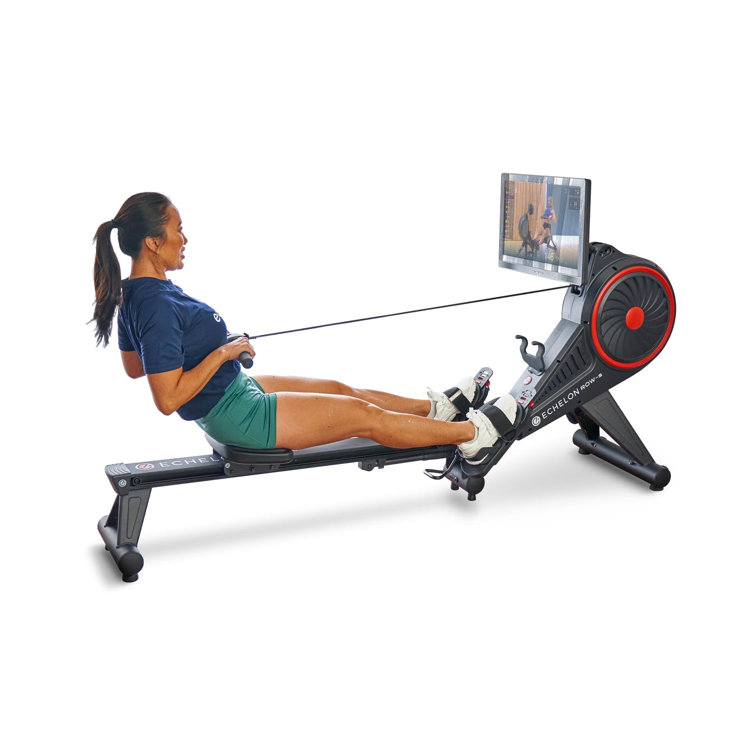 Echelon Row-S Smart Rower – Foldable Rowing Machine for Total Body Low-Impact Workout with 22 Inch HD Rotating Screen, Soundbar, Bluetooth Resistance + 30-Day App Membership Included