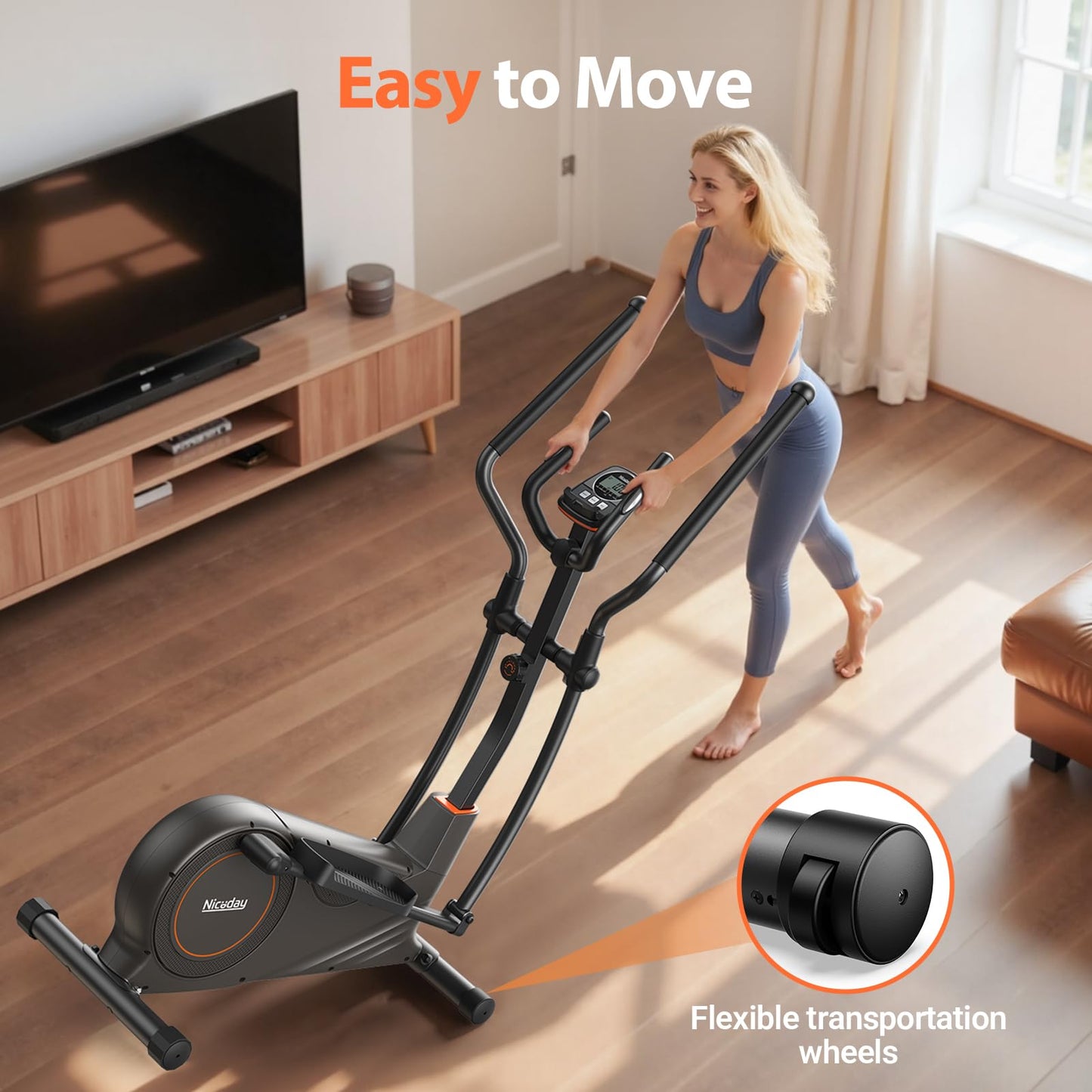 Niceday Elliptical Machine, Elliptical Trainer for Home with Hyper-Quiet Magnetic Driving System, 16 Resistance Levels, 15.5IN Stride, 400LBS Weight Capacity