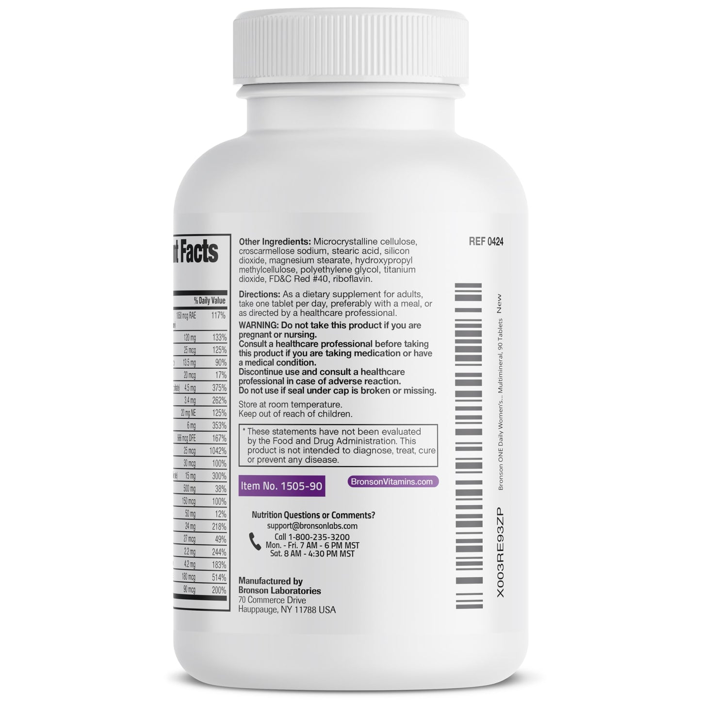 Bronson ONE Daily Women’s 50+ Complete Multivitamin Multimineral, 90 Tablets