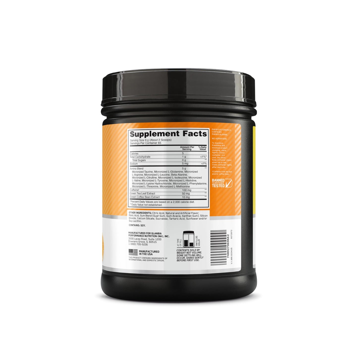 Optimum Nutrition New Flavor Amino Energy - Pre Workout with Green Tea, BCAA, Amino Acids, Keto Friendly, Green Coffee Extract, Energy Powder - Citrus Spritz, 65 Servings (Packaging May Vary)
