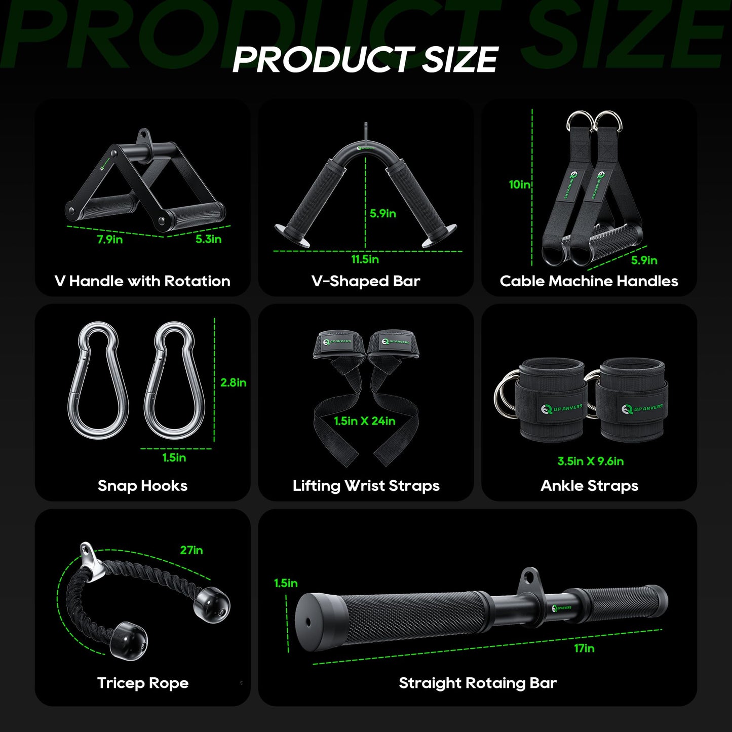 QPARVERS Cable Machine Attachment LAT Pulldown Attachments Cable Machine Accessories for Home Gym