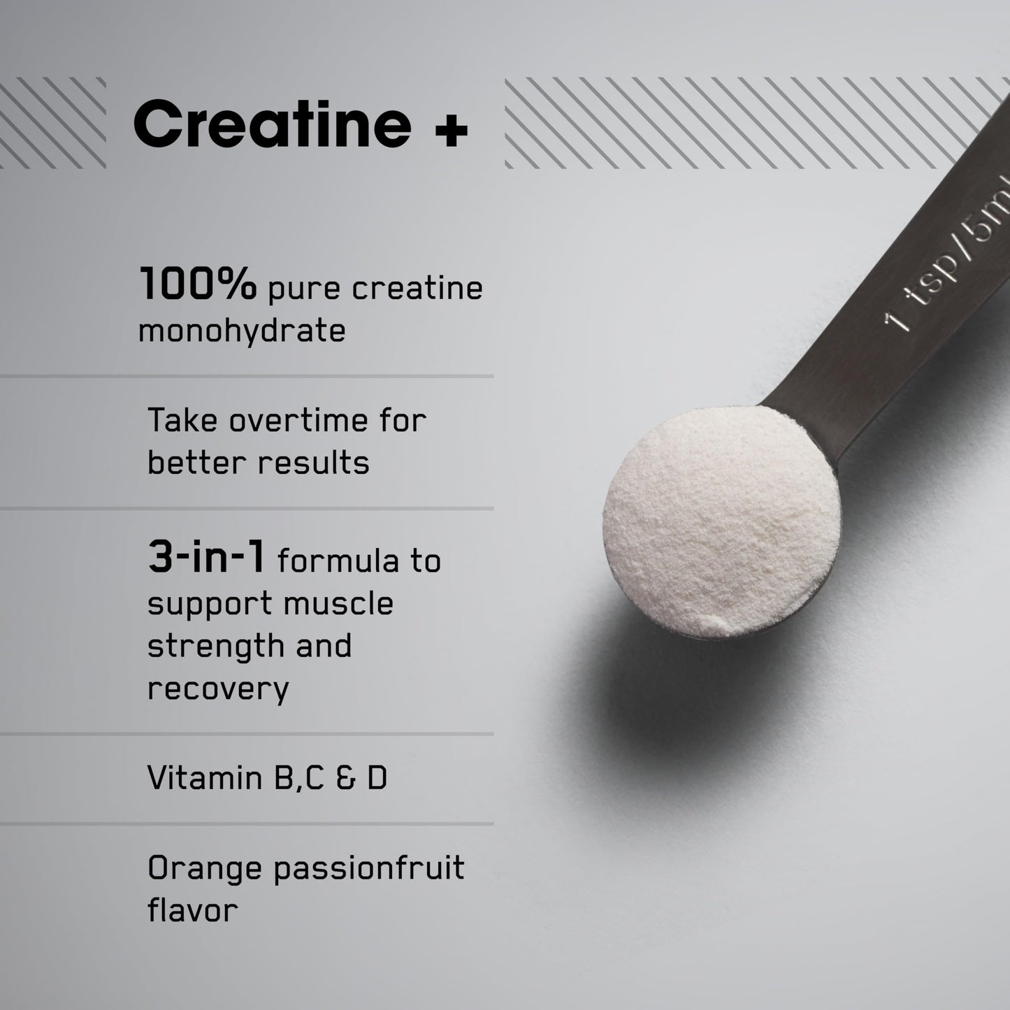 Optimum Nutrition Creatine Monohydrate Plus Powder, Orange Passionfruit Flavored Creatine Performance Blend With Electrolytes for Hydration, Added Vitamins, 40 Servings, 360 Grams (Packaging May Vary)