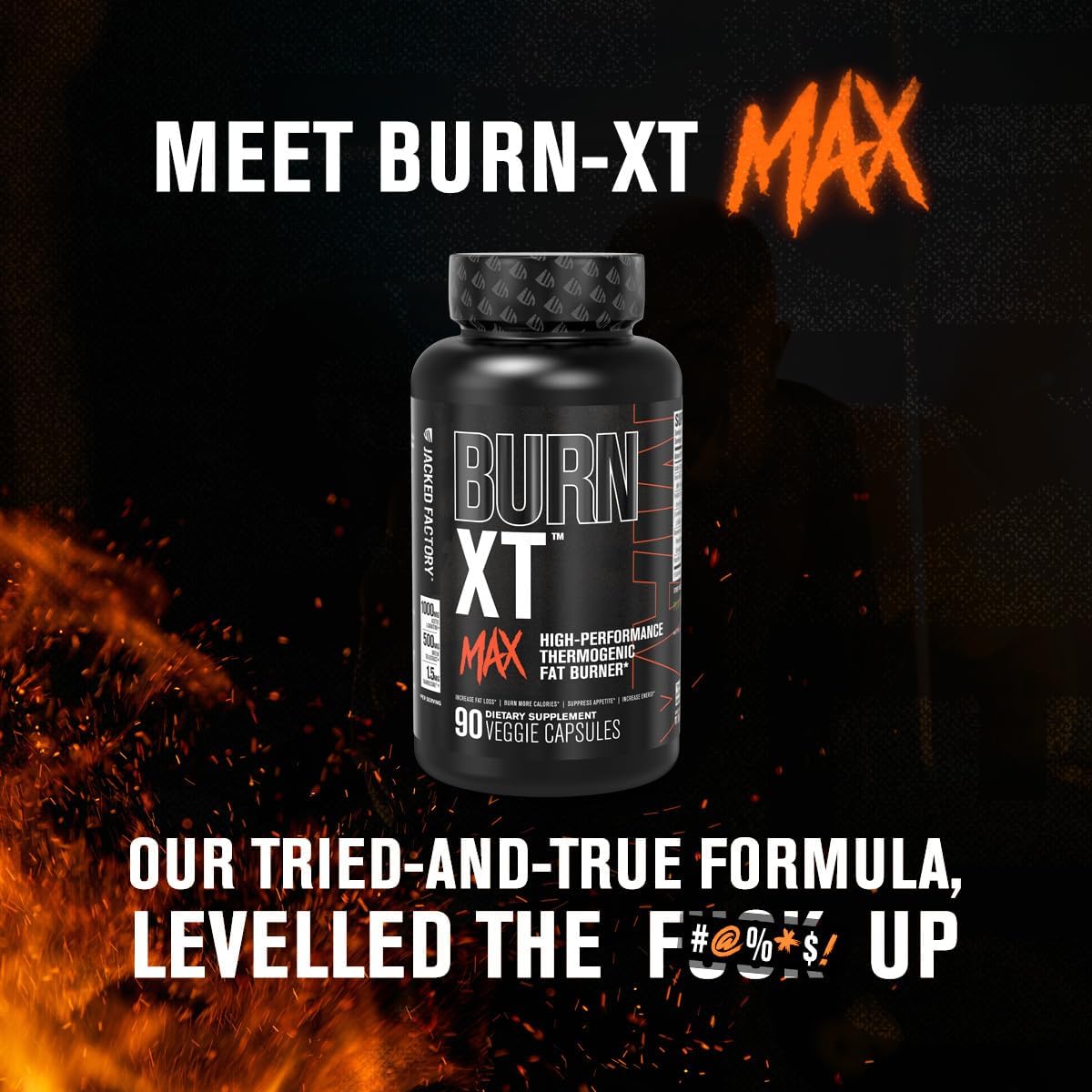 Jacked Factory Burn-XT Clinically Studied Fat Burner & Weight Loss Supplement (60 Capsules) & Burn XT Max High Performance Fat Burner (90 Capsules)