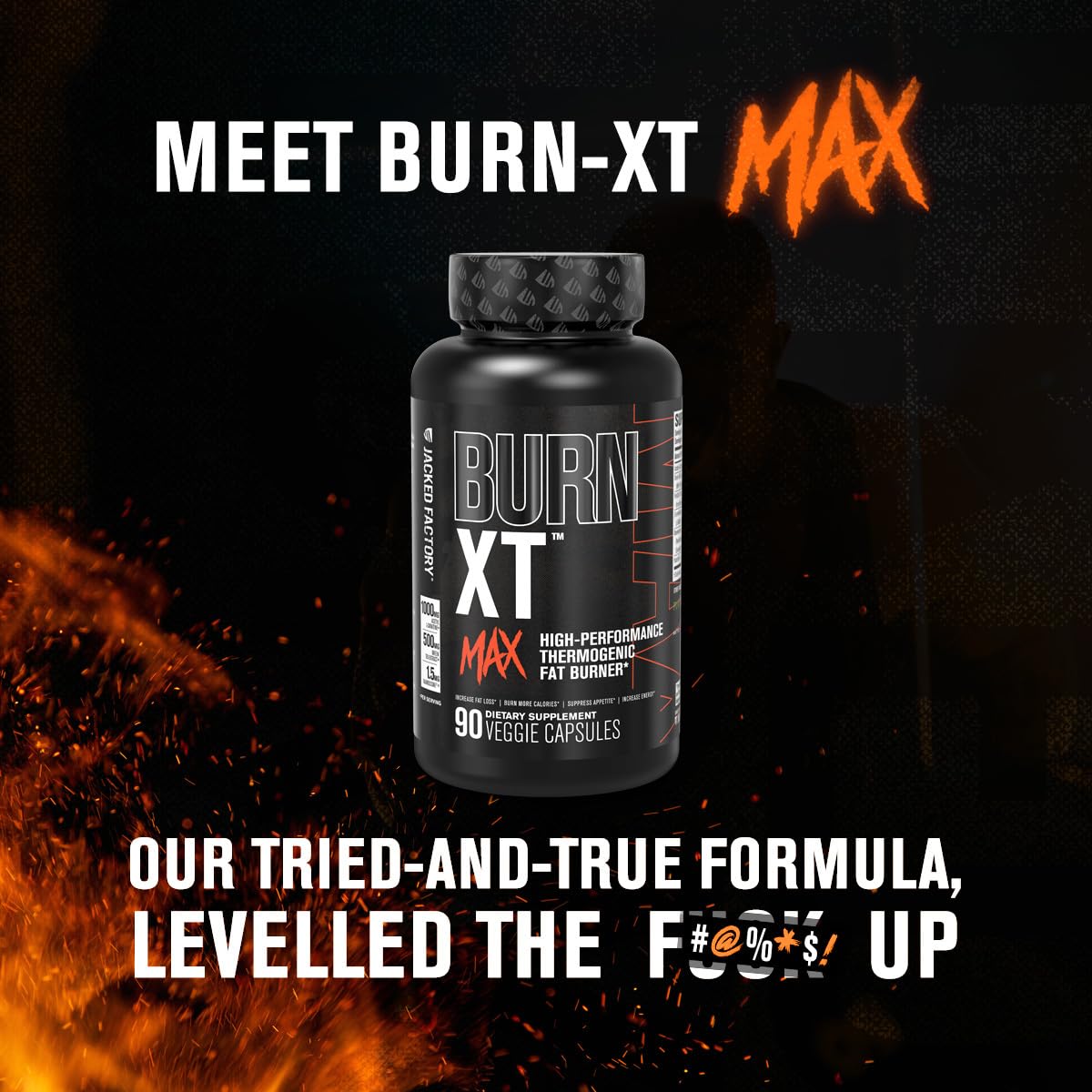 Jacked Factory Burn-XT Clinically Studied Fat Burner & Weight Loss Supplement (60 Capsules) & Burn XT Max High Performance Fat Burner (90 Capsules)