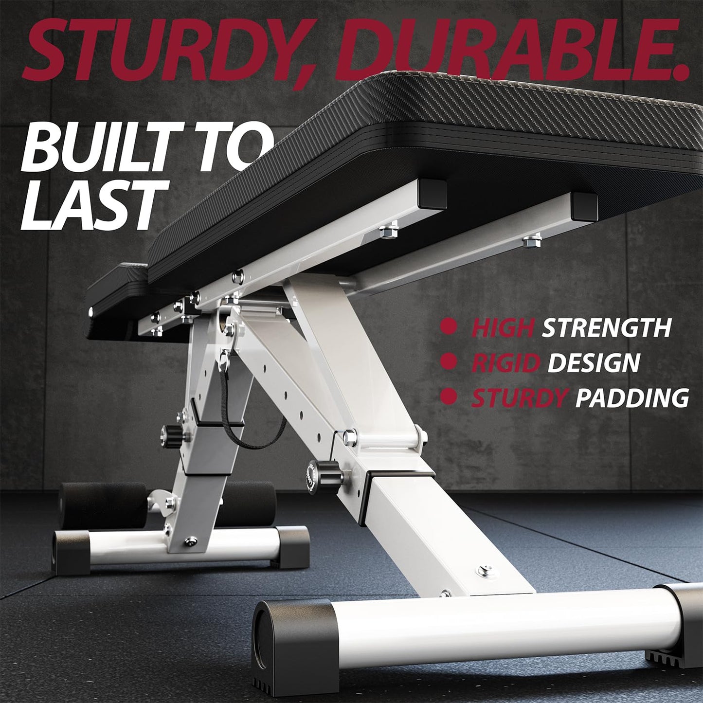 ROBURFLEX Adjustable/Foldable Workout Exercise Bench for Home Gym, Weightlifting and Strength Training - 6x4x2 Positions- 700 Pounds Load