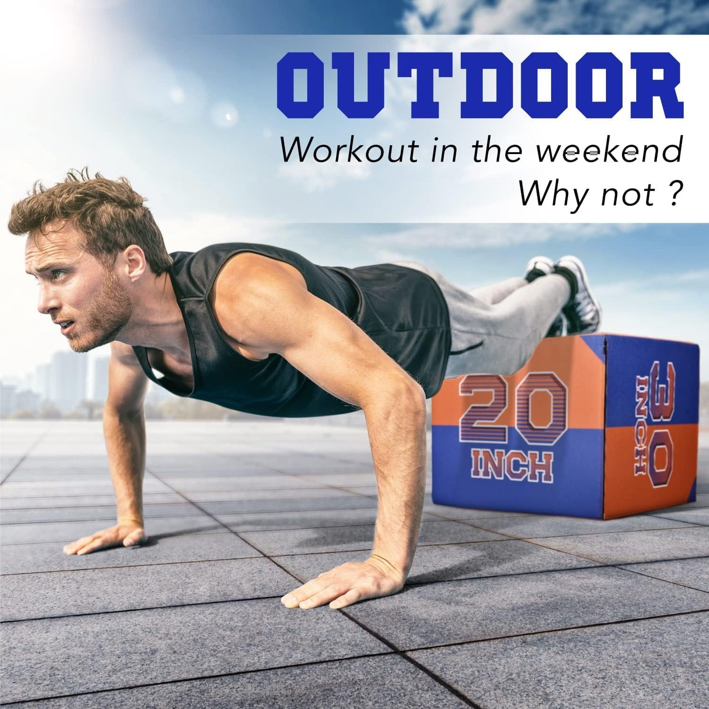 Yes4All 3-in-1 Soft-Padded Plyo Box With Wooden Core, Non-Slip Multi-Use Cushioned Plyometric Jump Box with Vinyl Cover for Jumping, Conditioning, Strength Training - 16x14x12 Inches