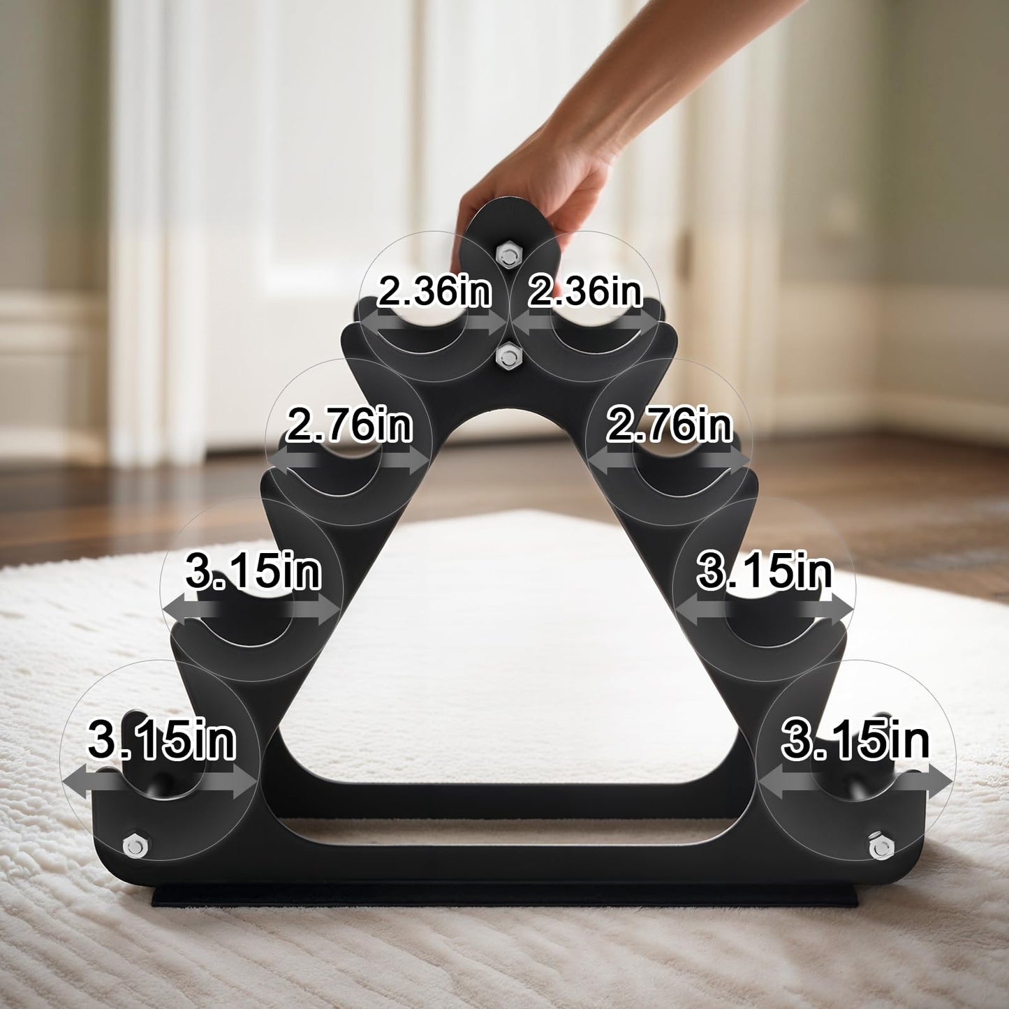 4-Tier Dumbbell Rack, Large Capacity Weight Rack for Women & Kids, Holds 1-11 lbs Dumbbell Stand Sets, Home Gym Storage Organizer(Dumbbells Not Included)