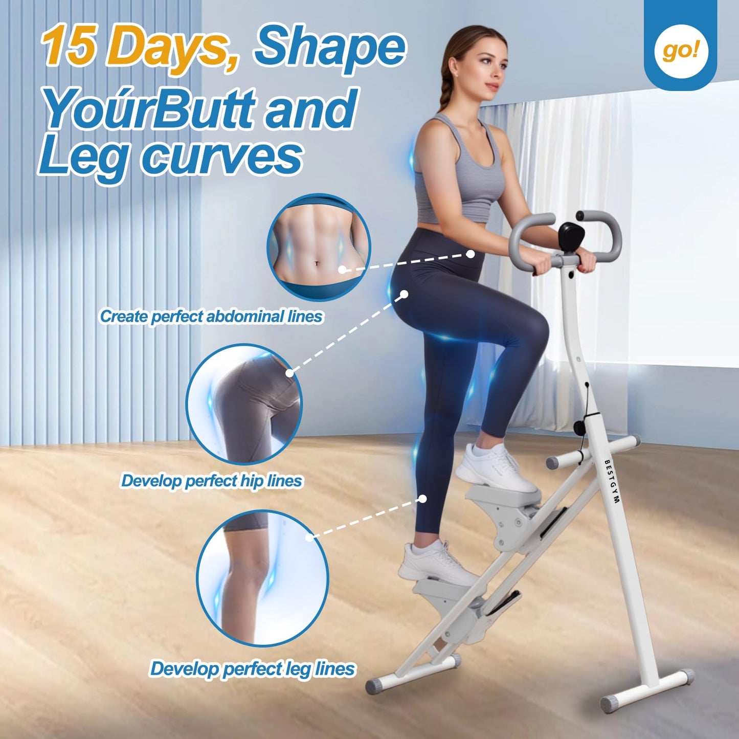 Stair Stepper for Home Vertical Climber, Foldable Full Body Exercise Aerobic Climbing Machines, Mountaineering Fitness Equipment with Adjustable Handles (Black)