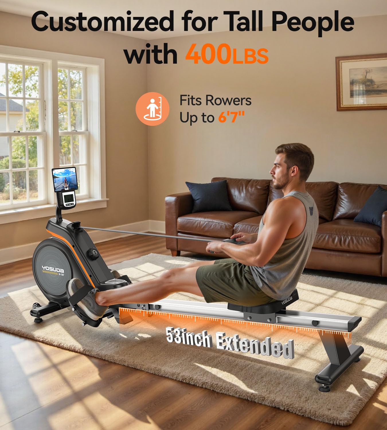 YOSUDA PRO Magnetic Rowing Machine for Home Use-Foldable Rower with 350lbs Weight Capacity and 16 Level Resistance