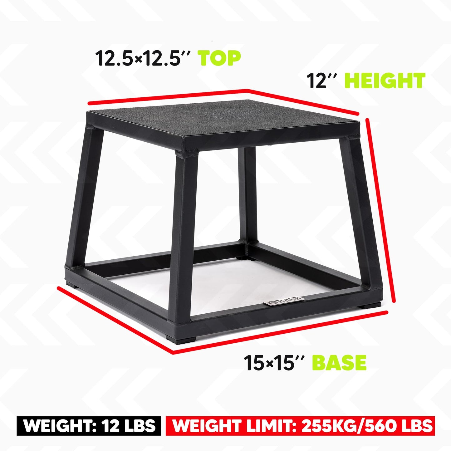 Rage Fitness 12 Inch Steel Plyo Box, black (CF-PB012/S)