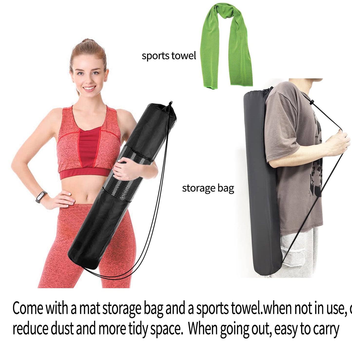 Rowing Machine Mat 96" x 30" with Storage Bag and Sports Towel,Treadmill Mat for Carpet & Hardwood Floors,Rower Mat,Elliptical Mat,Bike Mat,Gym Exercise Equipment Mat,Fitness Equipment Mat