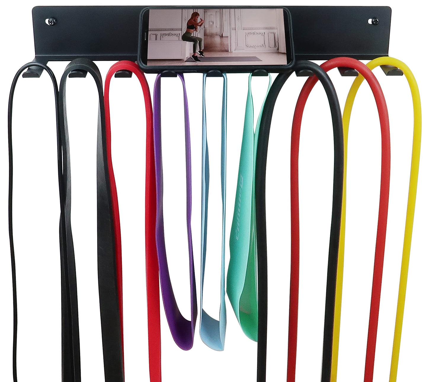 Multi-Purpose Storage Rack for Resistance Bands, Straps, Jump Ropes, Foam Rollers, Chains, Weight Belts, Tools - Heavy Duty, Fitness Bands Rack