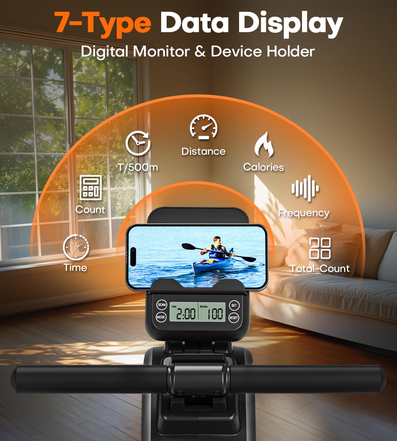 Rowing Machine, MOSUNY Magnetic Rowing Machines for Home 350 LB Weight Capacity, 16 Levels Resistance Row Machine with Dual Slide Rail, Bluetooth, App Compatible 2025