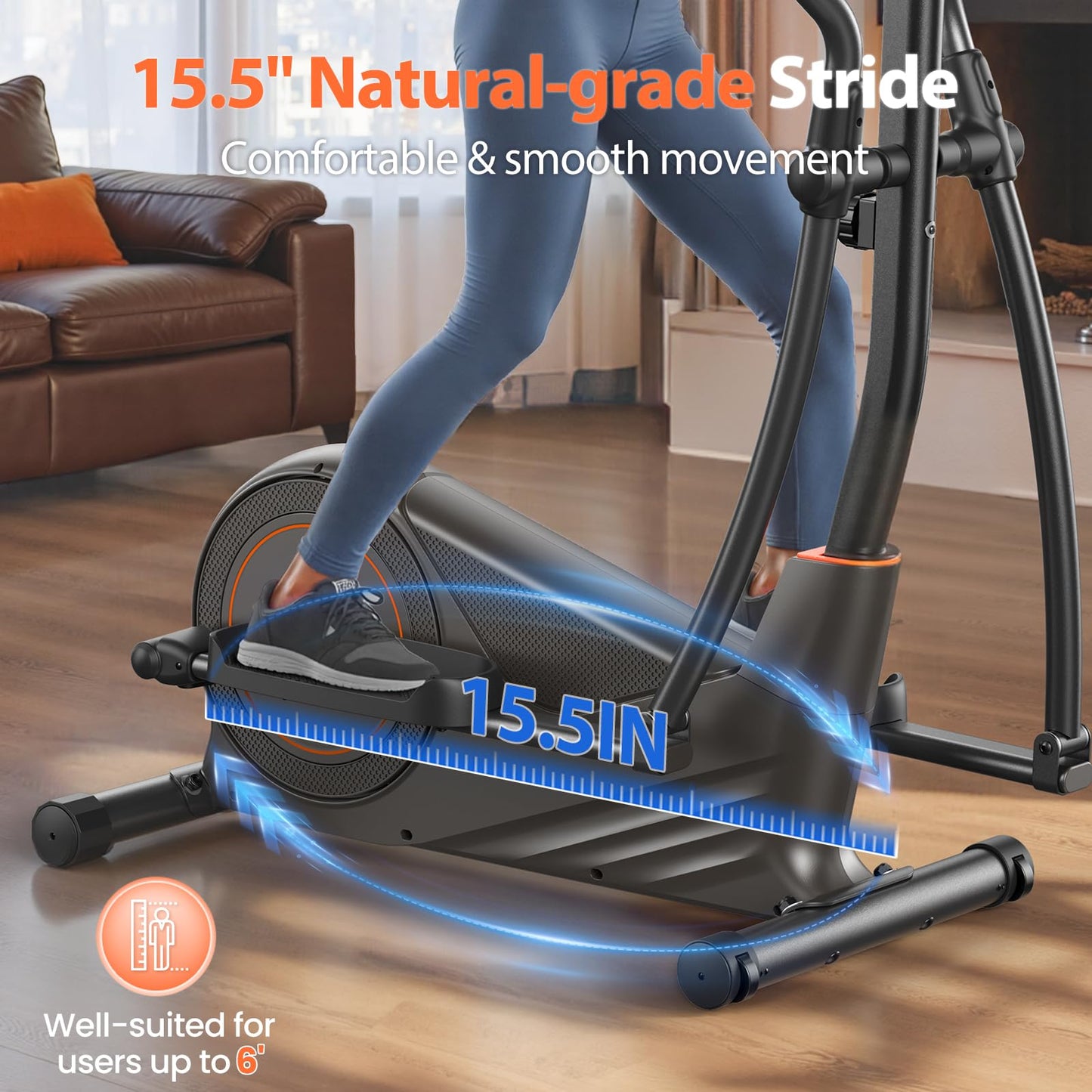 Niceday Elliptical Machine, Elliptical Trainer for Home with Hyper-Quiet Magnetic Driving System, 16 Resistance Levels, 15.5IN Stride, 400LBS Weight Capacity