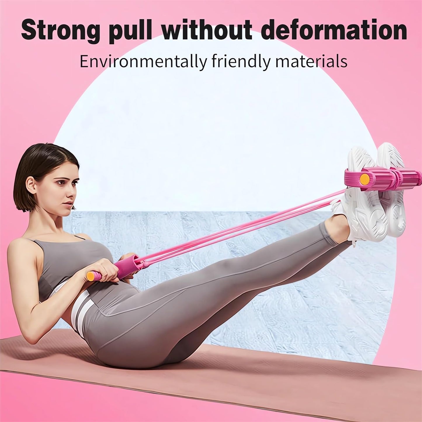 21 Fitness Resistance Bands-4 Tube Pedal Ankle Puller - 2025 New Sit up Leg Stretch Rope Exercise Bands with Handles, Stretching Workout Fitness Bands for Arm Weights Exercise Equipment (Purple)
