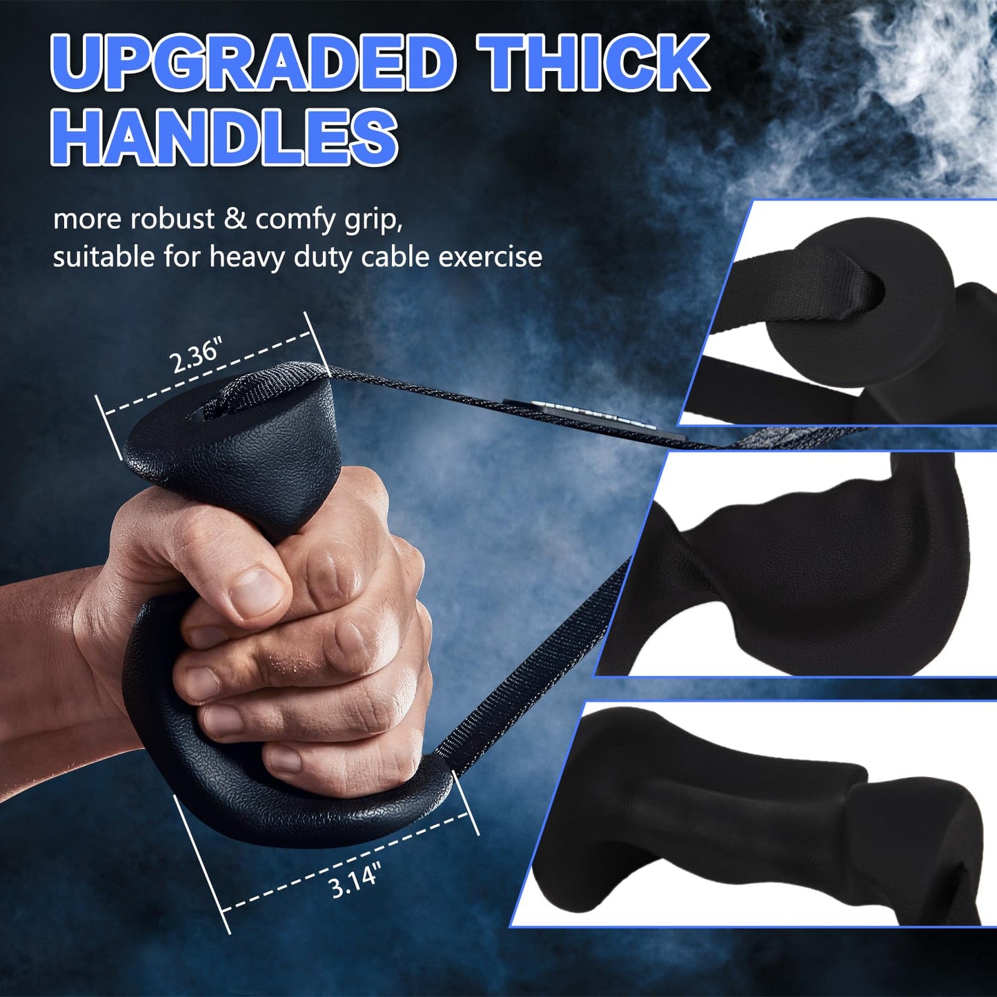 HXD-ERGO Ergonomic Exercise Handles for Cable Machine Attachments, Pilates, Strength Training Workout,Resistance Bands Heavy Duty Working Out Handles Accessories