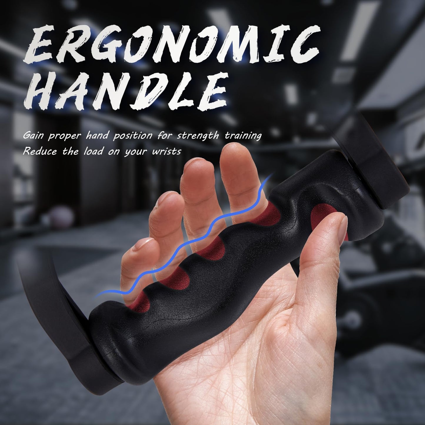 HXD-ERGO Double D Handle for Cable Machine - Ergonomic Row Handle Cable Attachment - Triangle V Bar Grip LAT PullDown Attachments for Home Gym