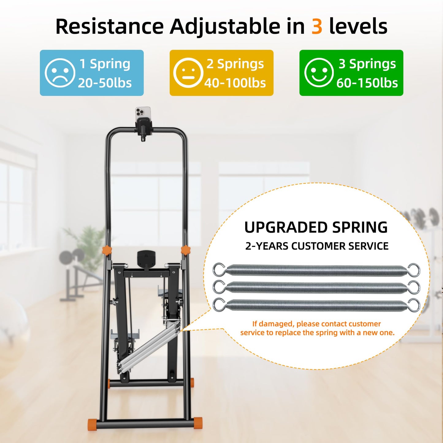 RYGEO Stair Stepper with Adjustable Resistance for Home Cardio Workout,Upgraded Vertical Climber Machine Full-Body Workout,Compact Folding Exercise Climber, Adjustable Handlebar & Pedals